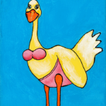 Birds in Bikinis - Duck Print - A5