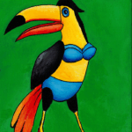 Birds in Bikinis - Toucan Print - A5