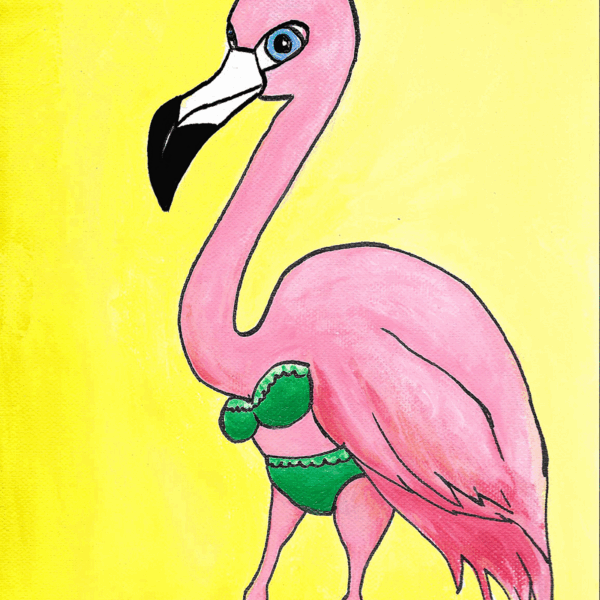 Birds in Bikinis - Flamingo Print